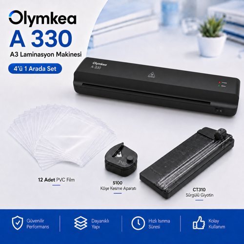 A330s A3 Laminasyon Makinesi 4in1set Ve Hediye 12 Adet PVC Film