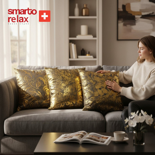 Smarto Relax 4'Lü Antibakteriyel Desenli Dekoratif Dolgulu Kırlent 45x45 cm