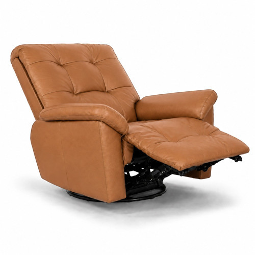 Smarto Relax Basel Elektrikli Masajlı Döner Sallanan TV Koltuğu Kontrol Panelli Ergonomik Gerçek Deri Baba Koltuğu (Kahverengi)