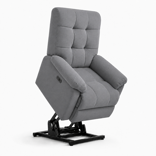 Smarto Relax Porto Liftli Çift Motorlu Elektrikli Ayağa Kalkma Destekli Polyester Hasta ve Baba TV Koltuğu (Ekru)