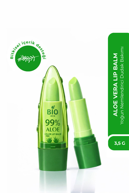 Aloe Vera Lip Balm – Yoğun Nemlendirici, Onarıcı Bitkisel Dudak Bakımı (Renksiz)
