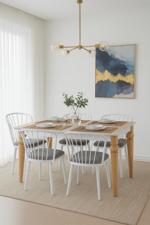 70X120 Mutfak Masası Sultan Serisi Balkon Masası (Sadece Masa)-Traverten/Ceviz 70 X 120