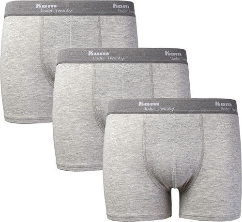 Tight Pamuklu 3 lü Erkek Boxer - Gri Melanj