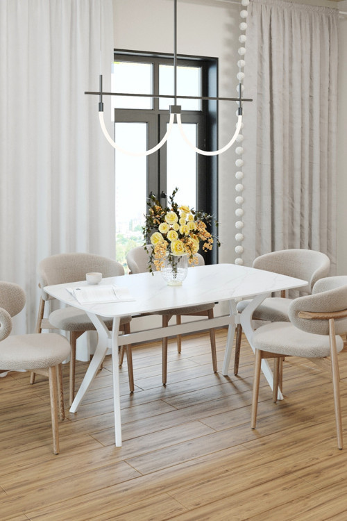 80X138 Marmo-Beyaz(Sadece Masa) Salon Ve Mutfak Masası Viktoria Model