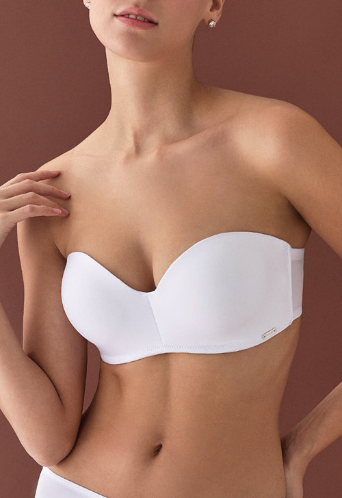 1700 Lotus Push Up Straplez Sütyen - Beyaz