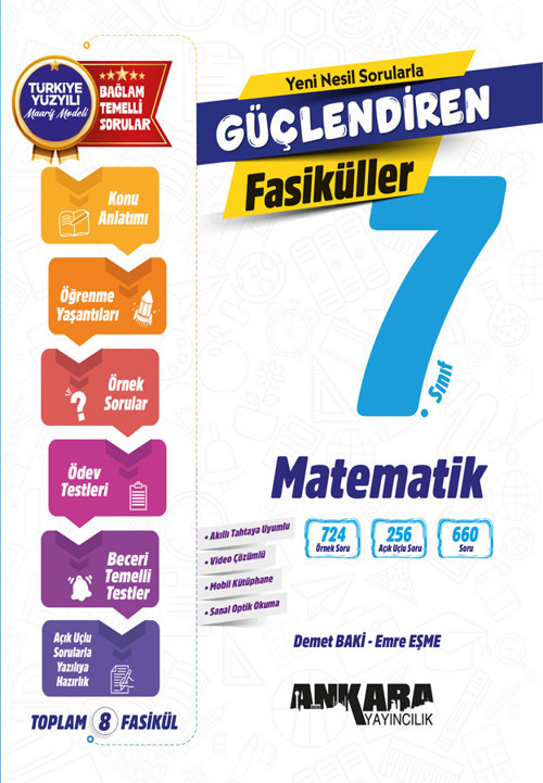 Ankara 7. Sınıf Güçlendiren Matematik Fasikülleri Ankara Yayıncılık