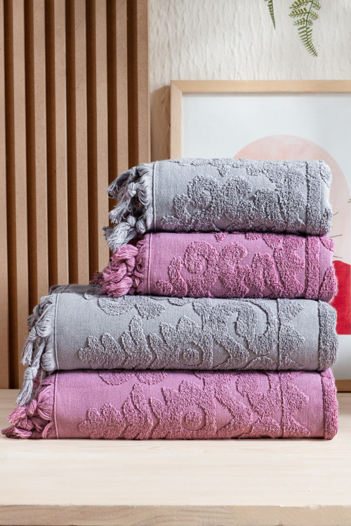 Kumsal 4'Lü Hamam Seti %100 Pamuk (2 Adet 70X140 Beden, 2 Adet 50X90 El, Yüz, Saç Havlu), 1250Gr