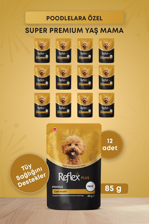 Plus Pounch Poodle Coat Health Pate Yetişkin Köpek Maması 85 Gr*12li