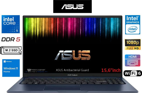 vivobook 15 X1504VA Intel Core 5 120U 8gb Ddr5 1tb SSD Windows 11 Home 15.6" Fhd Taşınabilir Bilgisayar Prestij