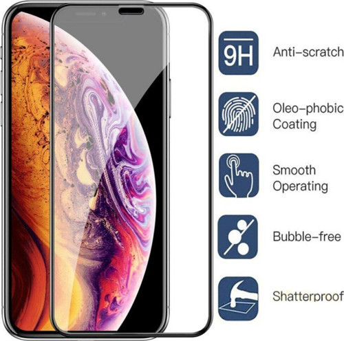 Iphone X / Xs Geniş Kavisli Tam Kaplayan Nano Seramik Kırılmaz Cam ( Siyah )
