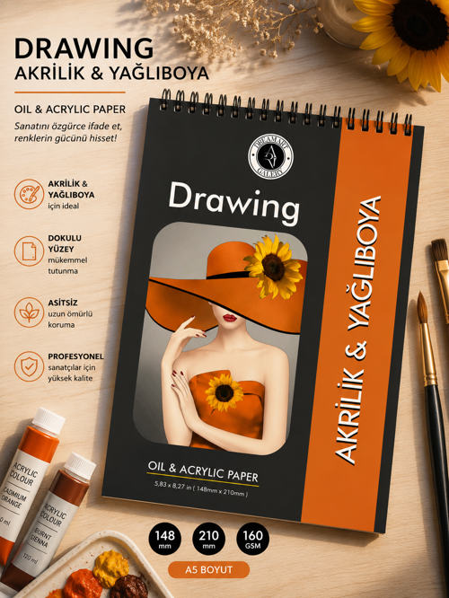 Sketchpad Sketchbook Yağlıboya Akrilik Boya Çizim Defteri