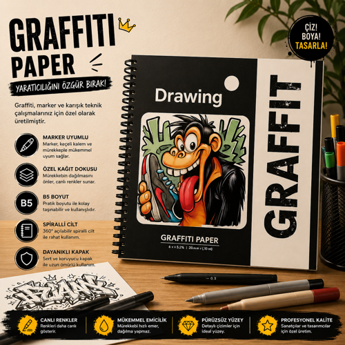 DreamArt Galery B4 Graffiti Çizim Defteri