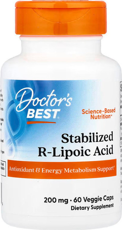Stabilized R-Lipoic Acid Antioxidant & Energy Metabolism Support 200 mg 60 Veggie Caps