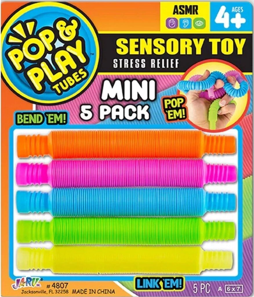 04807 -SUN-JRU-POP PLAY TUBES DUYUSAL STRES OYUNCAĞI MİNİ 5Lİ