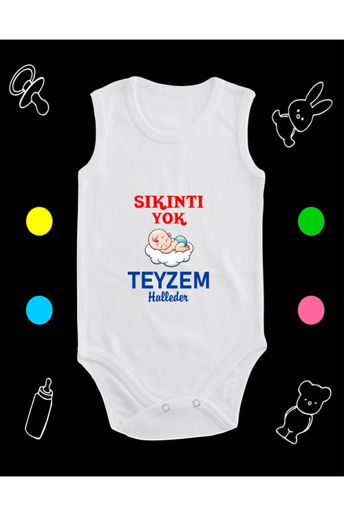 Pamuklu Sıkıntı Yok Teyzem Halleder Baskılı Penye Bebek Body Çıtçıtlı Badi Zıbın Syth123