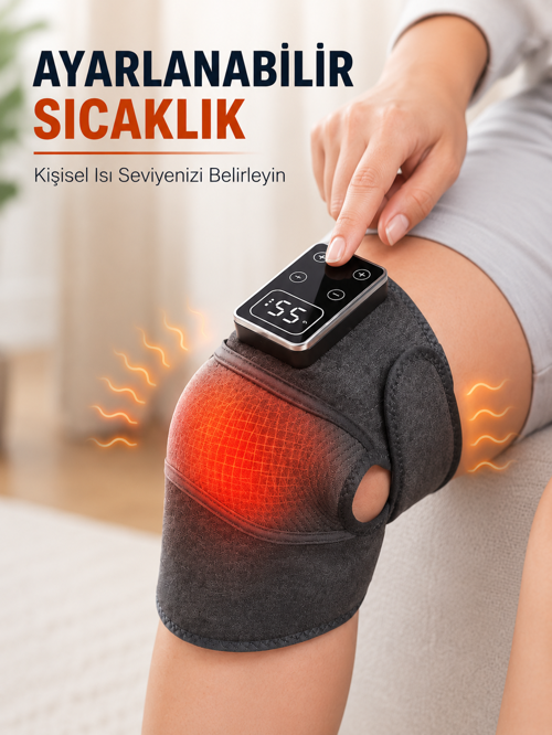 popüler Çok Amaçlı Diz Dirsek Omuz Masaj Aleti Isıtmalı Titreşimli Şarjlı Masaj Cihazı 202