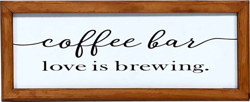 Kahve Köşesi Coffee Bar Love Is Brewing Ahşap Çerçeve