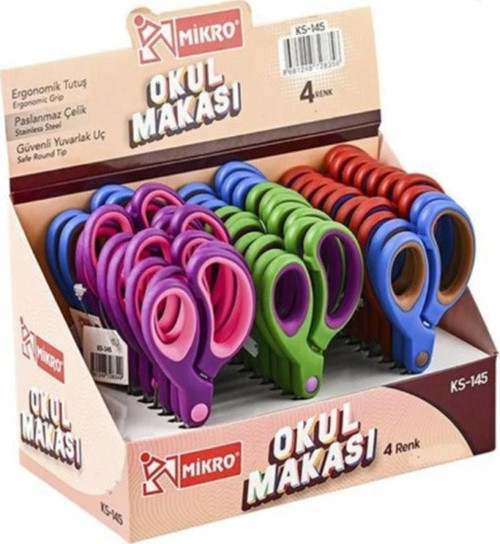 Öğrenci Makası Ks-145 Karışık renk - 2 adet