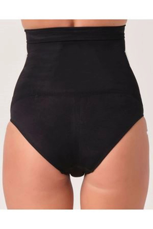 #SlipKorse Polyamid Kumaş Vücut Şekillendiren Toparlayıcı Form Siyah Kadın Dikişsiz Slip Korse