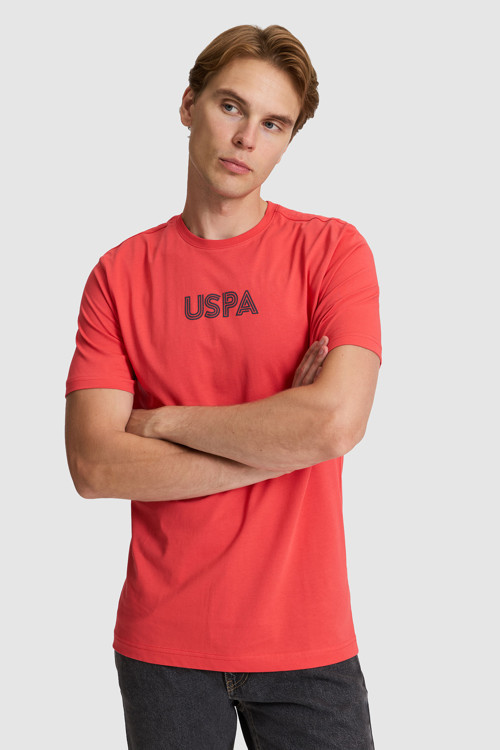 Erkek Kırmızı Regular Fit Bisiklet Yaka Basic Tişört 50325245-VR213