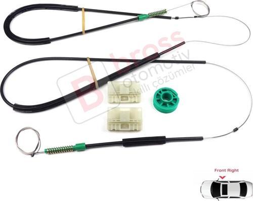 Audi A3 S3 MK1 8L1 1996-2003 2/3 Kapı Hatchback Coupe 8L3837462 İçin Sağ Kapı Cam Kriko Tamir Seti