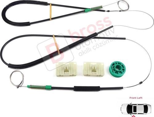 Audi A3 S3 MK1 8L1 1996-2003 2/3 Kapı Hatchback Coupe 8L3837461 İçin Sol Kapı Cam Kriko Tamir Seti