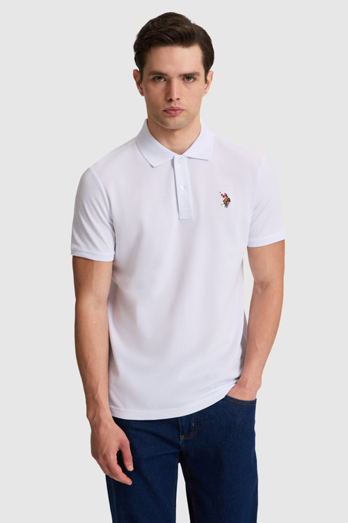Erkek Beyaz Regular Fit Polo Yaka Basic Tişört 50326972-VR013