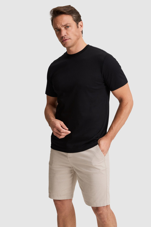 Erkek Siyah Regular Fit Bisiklet Yaka Basic Tişört 50324943-VR046