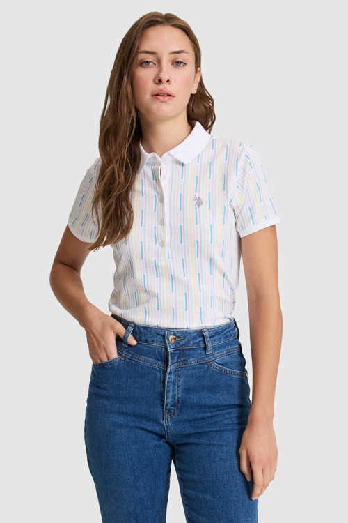 Kadın Beyaz Polo Yaka Tişört 50322020-VR013