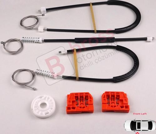 VW Caddy MK3 2004-2015 İçin Ön Sol Kapı Cam Kriko Tamir Seti