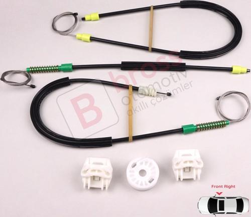 Peugeot 607 9D 9U 1999-2010 9222Q0 9650734880 İçin Ön Sağ Kapı Cam Kriko Tamir Seti 