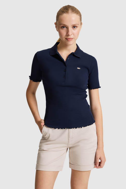 Kadın Lacivert Polo Yaka Tişört 50323563-VR033
