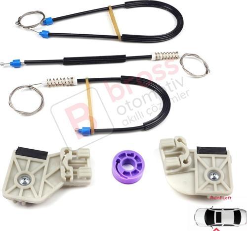 VW Polo MK4 2001-2009 HB 5-Kapı 2002-2018 4-Kapı Sedan 6Q4837461 İçin Ön Sol Cam Kriko Tamir Seti
