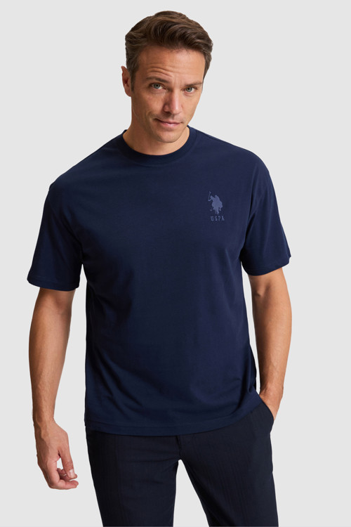 Erkek Lacivert Comfort Fit Bisiklet Yaka Basic Tişört 50322548-VR033