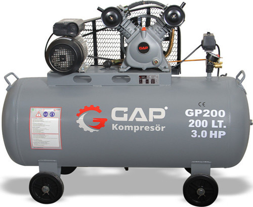Hava Kompresörü Pistonlu 200 Lt 2 Kafa 8 Bar 3 Hp