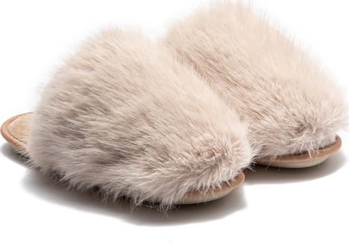 Ella Peluş Kadın Ev Terliği Bej 37/41