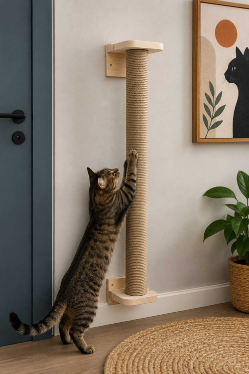 Narım Asılabilir Duvara Monteli Kedi Tırmalama Tahtası Duvara Monteli Tırmalama Kulesi Jüt İp