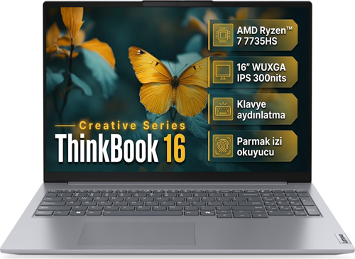 ThinkBook 16 Gen 7 AMD Ryzen 7 7735HS 16GB 1TB SSD 16" WUXGA Freedos Laptop 21MW0083TR 001