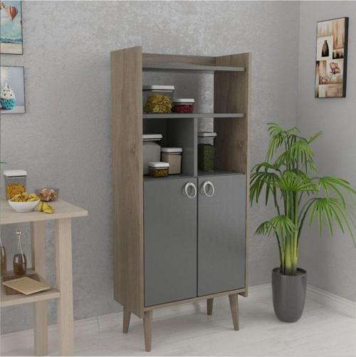 Kiler Çok Amaçlı Dolap Banyo & Mutfak Antrasit & Ceviz