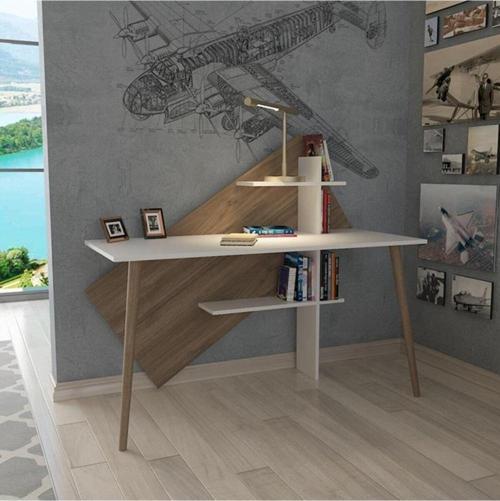 Rüzgar Çalışma Masası Beyaz & Ceviz