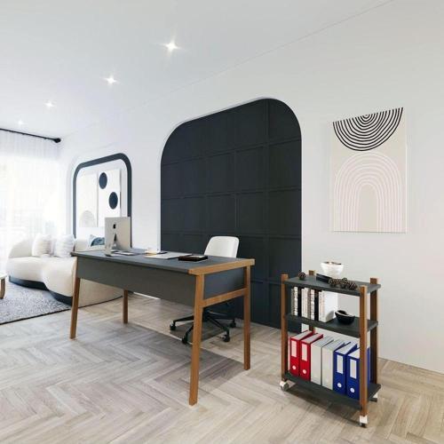Zenith Çalışma Masası Kitaplık Takım, Antrasit Ceviz, 150Cm