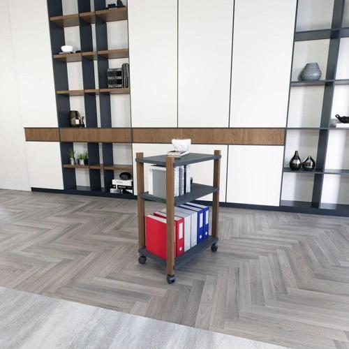 Zenith Kitaplık Antrasit Ceviz 84x24 cm