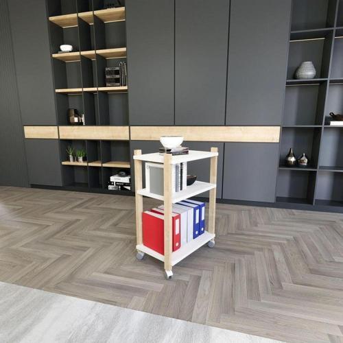 Zenith Kitaplık Beyaz Meşe 84x24 cm