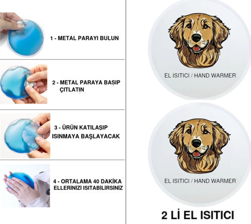 SIA 2 ADET KAHVERENGİ KÖPEK CEP SOBASI,EL ISITICI,SICAK SU TORBASI PVC 10x9,5cm