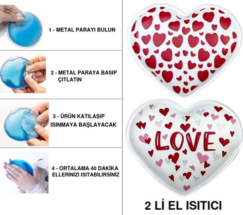 SIA 2 ADET KALPLİ CEP SOBASI,EL ISITICI,SICAK SU TORBASI PVC 9cm
