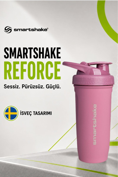 Reforce Paslanmaz Çelik Serisi 900 ml Rose Pembe Protein Shaker