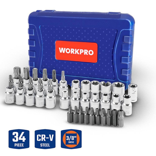 WP202595 3/8'’ CR-V 34 Parça Ağır Hizmet Torx Lokma Takımı (E/T Serisi)