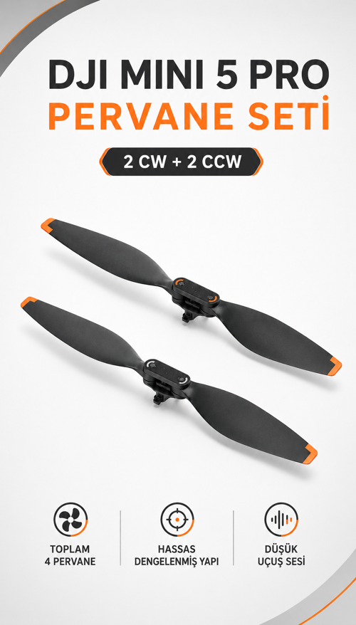Mini 5 Pro Pervane Seti 2 CW + 2 CCW – Düşük Sesli Yedek Drone Pervanesi