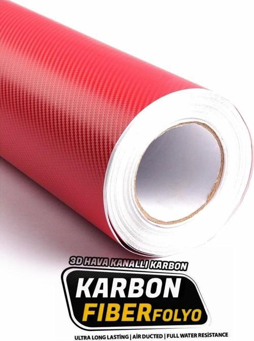 Folyo Kırmızı Karbon Folyo 100X100 Cm
