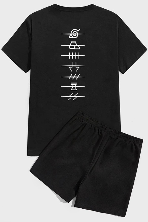 Ninja Akatsuki Baskı Şort Takım